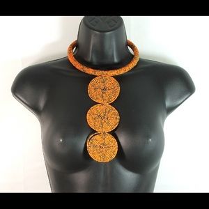 African handmade beaded necklace.